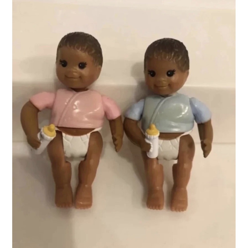 Vintage 1998 Fisher-Price Loving Family AA Dollhouse Twin Babies